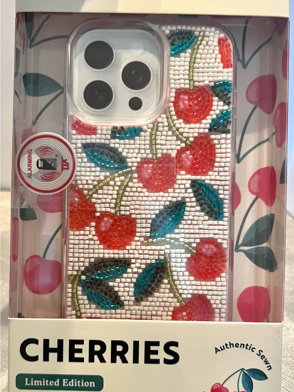 NEW CHERRIES Jeweled Beaded iPhone Cover Bling 16 Pro max 16 MVMT Limited edit.